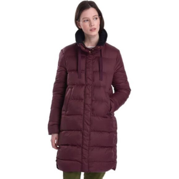 NWT Barbour 8 Weatheram Quilted Coat Burgundy Red - Picture 2 of 14